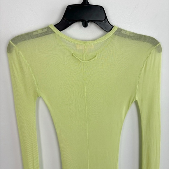 GRLFRND Long Sleeve Mesh Tee in Electric Lime Size XS - Picture 7 of 12